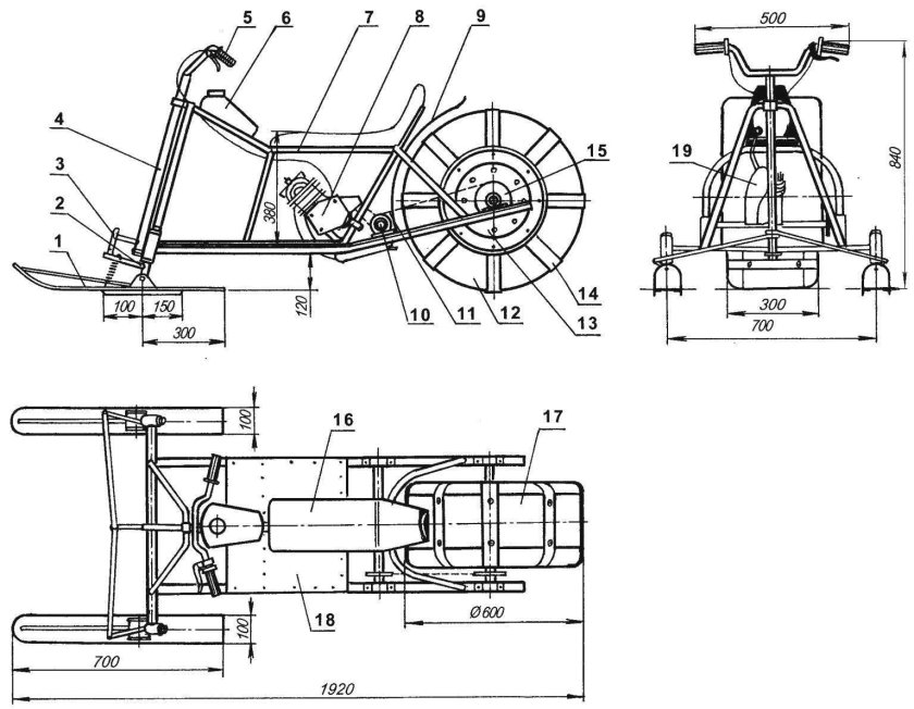 Снегоход Рыбак 2м чертежи