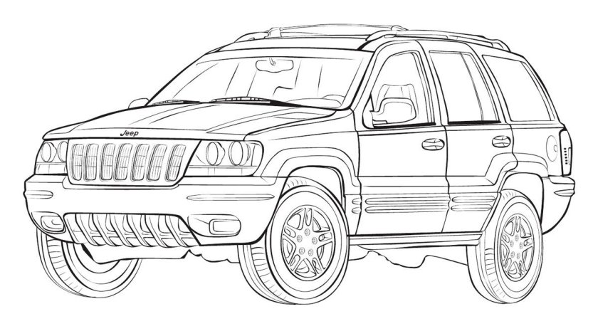 Раскраска машины джип Гранд Чероки