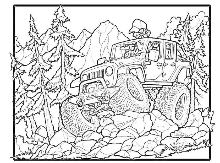 Раскраска. Внедорожники