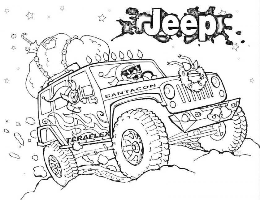 Раскраски машины Джипы
