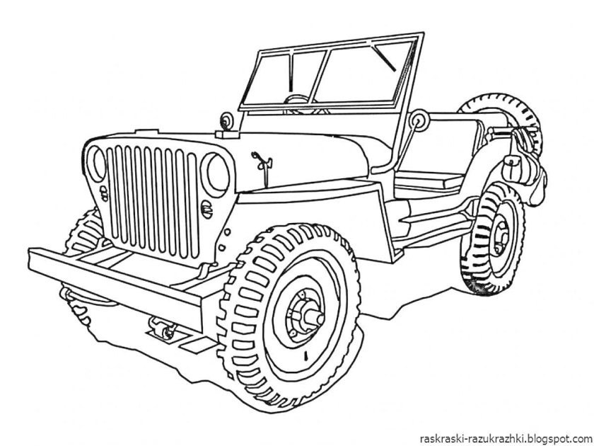 Джип Вранглер раскраска