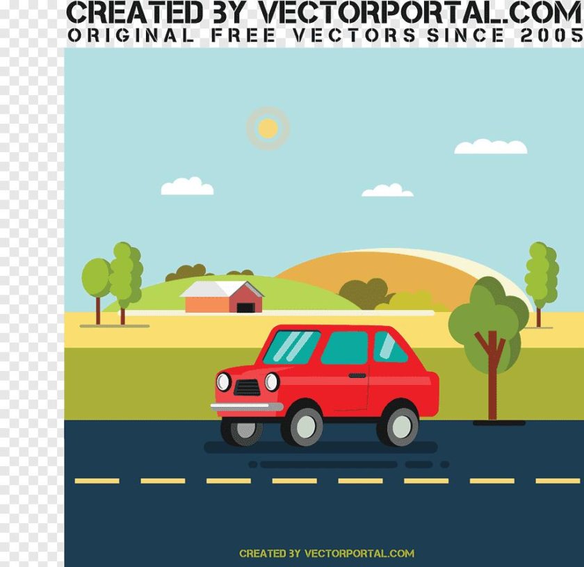 Машинка едет по дороге