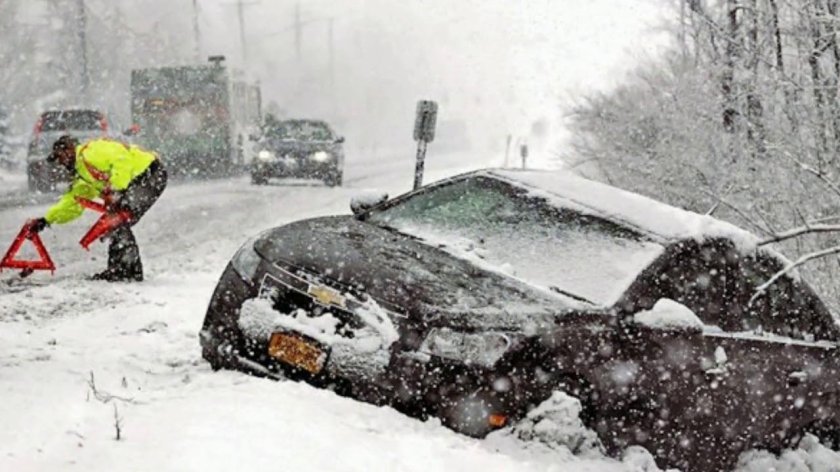 Занос на зимней дороге