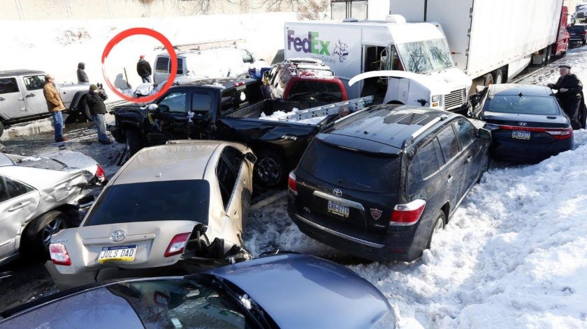 Массовые зимние аварии