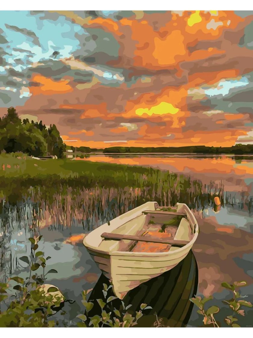 Пейзаж с лодкой