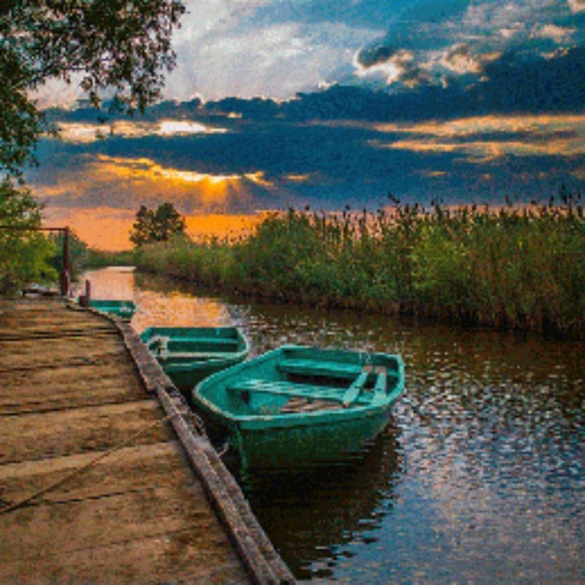 Лето река лодка природа