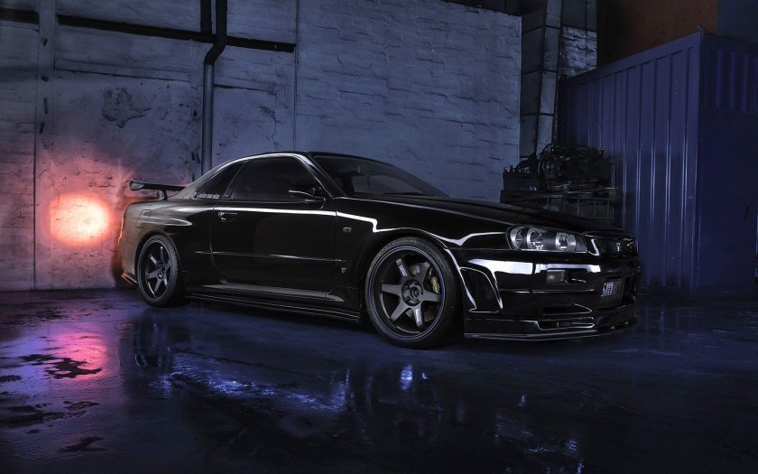 Skyline r34 GTR черный