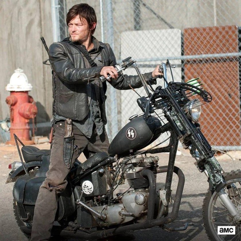 Норман Ридус на мотоцикле