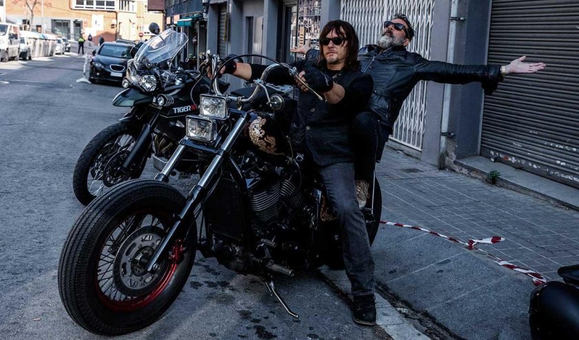 Норман Ридус на мотоцикле