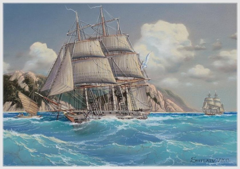 Парусный шлюп Надежда Крузенштерна